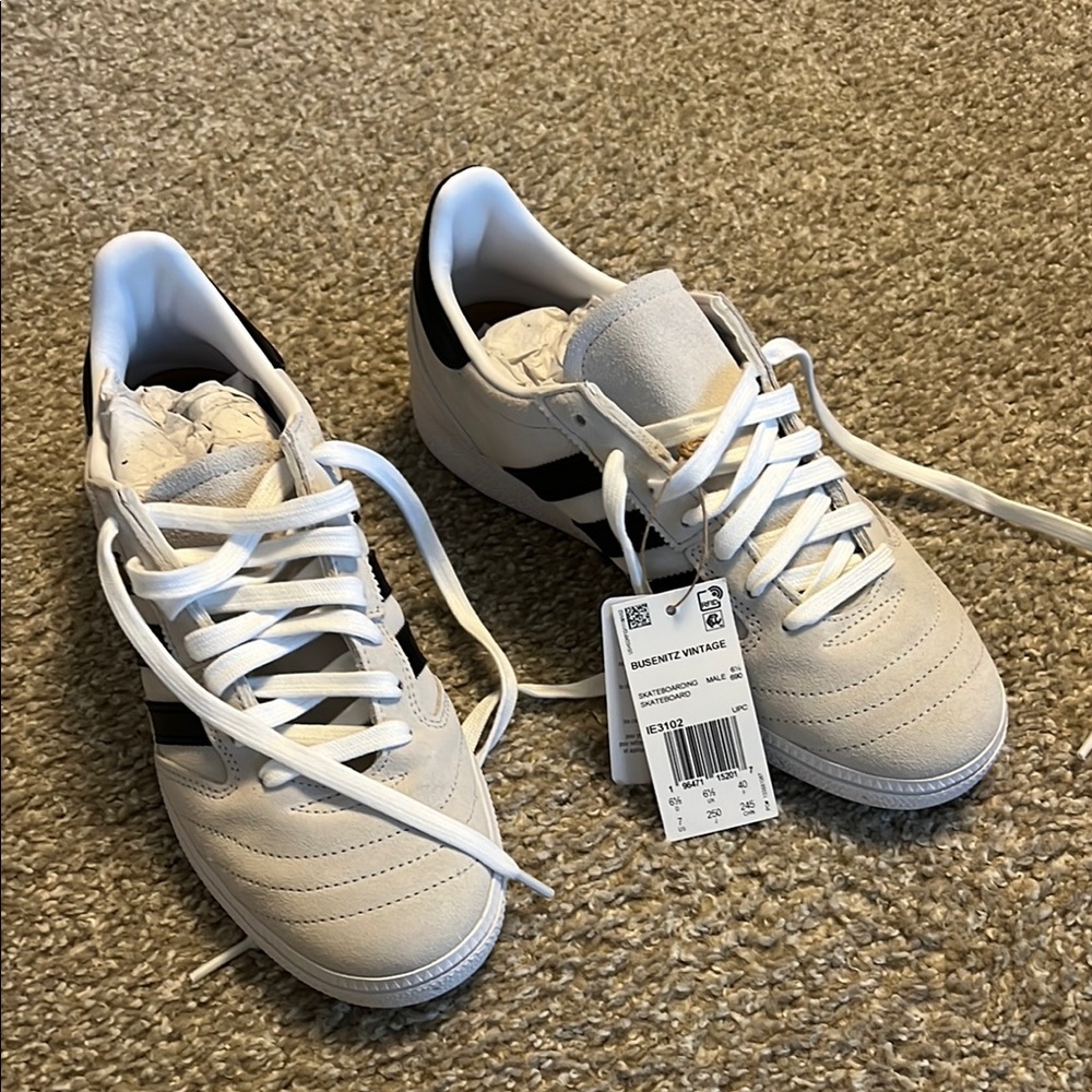 Men’s Adidas Beige and Black Sneakers